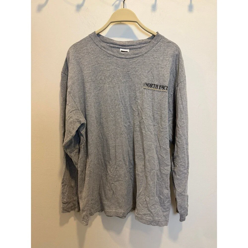 The North Face Men’s Long Sleeve Graphic T-Shirt Gray L – Vintage Mountain
